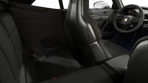 Interior view showing the back seats of 911 Carrera 4 GTS Cabriolet