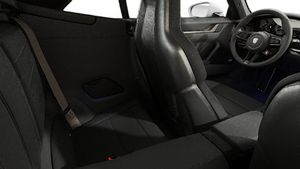 Interior view showing the back seats of 911 Turbo S Cabriolet