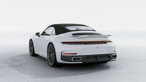 Exterior view of 911 Turbo S Cabriolet showing the back and left side of the car
