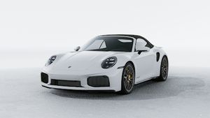 Exterior view of 911 Turbo S Cabriolet showing the front and left side of the car