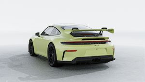 Exterior view of 911 GT3 showing the back and left side of the car
