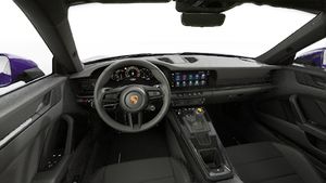 Interior view showing the steering wheel and dashboard of 911 GT3 with Touring Package