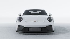 Exterior view of 911 GT3 with Touring Package showing the front of the car
