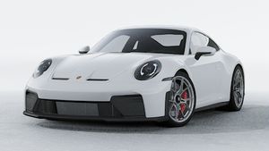 Exterior view of 911 GT3 with Touring Package showing the front and left side of the car