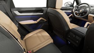 Interior view showing the back seats of Cayenne