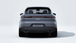 Exterior view of Cayenne showing the rear of the car