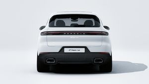 Exterior view of Cayenne showing the rear of the car