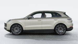 Exterior view of Cayenne showing the left side of the car