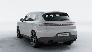 Exterior view of Cayenne showing the back and left side of the car