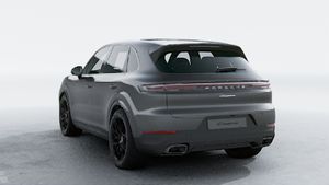 Exterior view of Cayenne showing the back and left side of the car