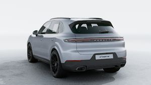 Exterior view of Cayenne showing the back and left side of the car
