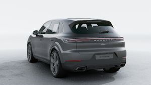 Exterior view of Cayenne showing the back and left side of the car