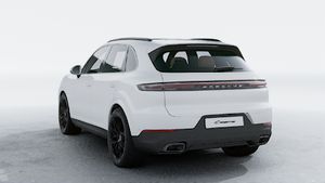 Exterior view of Cayenne showing the back and left side of the car