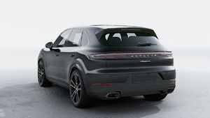 Exterior view of Cayenne showing the back and left side of the car