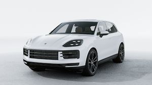 Exterior view of Cayenne showing the front and left side of the car