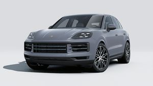 Exterior view of Cayenne showing the front and left side of the car