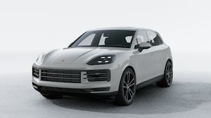 Exterior view of Cayenne showing the front and left side of the car