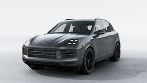 Exterior view of Cayenne showing the front and left side of the car