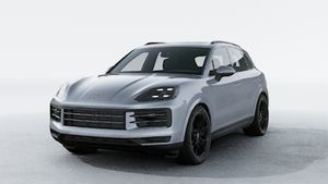 Exterior view of Cayenne showing the front and left side of the car