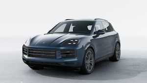 Exterior view of Cayenne showing the front and left side of the car