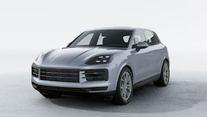 Exterior view of Cayenne showing the front and left side of the car