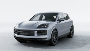 Exterior view of Cayenne showing the front and left side of the car