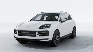 Exterior view of Cayenne showing the front and left side of the car