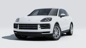 Exterior view of Cayenne showing the front and left side of the car