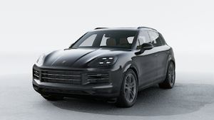 Exterior view of Cayenne showing the front and left side of the car