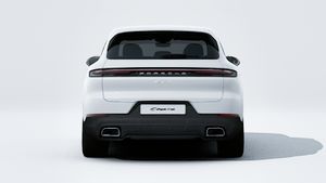 Exterior view of Cayenne E-Hybrid showing the rear of the car