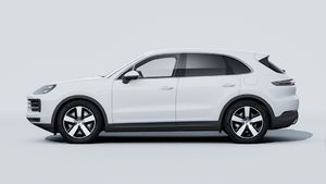 Exterior view of Cayenne E-Hybrid showing the left side of the car