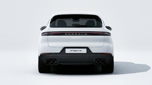 Exterior view of Cayenne S showing the rear of the car