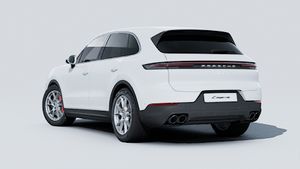 Exterior view of Cayenne S showing the back and left side of the car