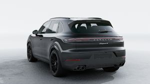 Exterior view of Cayenne S showing the back and left side of the car