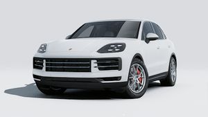 Exterior view of Cayenne S showing the front and left side of the car