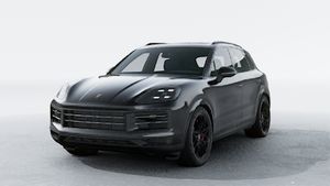 Exterior view of Cayenne S showing the front and left side of the car