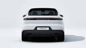 Exterior view of Cayenne S E-Hybrid showing the rear of the car