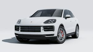 Exterior view of Cayenne S E-Hybrid showing the front and left side of the car