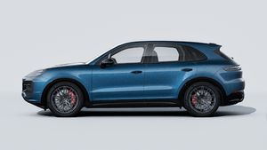 Exterior view of Cayenne GTS showing the left side of the car
