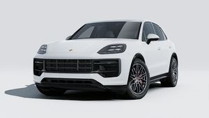 Exterior view of Cayenne GTS showing the front and left side of the car