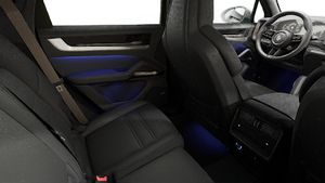 Interior view showing the back seats of Cayenne Turbo E-Hybrid