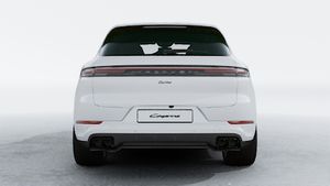Exterior view of Cayenne Turbo E-Hybrid showing the rear of the car