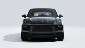Exterior view of Cayenne Coupe showing the front of the car