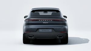 Exterior view of Cayenne Coupe showing the rear of the car