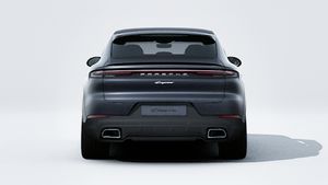 Exterior view of Cayenne Coupe showing the rear of the car