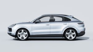 Exterior view of Cayenne Coupe showing the left side of the car