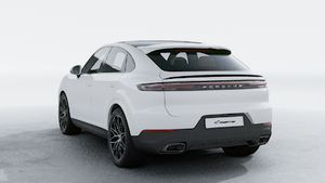 Exterior view of Cayenne Coupe showing the back and left side of the car