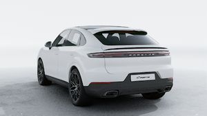 Exterior view of Cayenne Coupe showing the back and left side of the car
