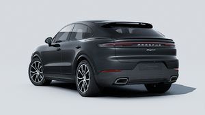 Exterior view of Cayenne Coupe showing the back and left side of the car