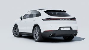 Exterior view of Cayenne Coupe showing the back and left side of the car